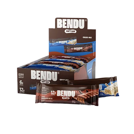 Soft Bar Dark Chocolate 50g Display com 12 Unidades – Bendu
