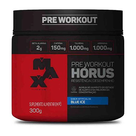 Horus Pré-Treino Blue Ice 300g Combo com 6 Unidades – Max Titanium