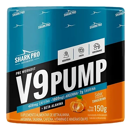 V9 Pump Pré-Treino 150g Tangerina Combo com 6 Unidades – Shark Pro