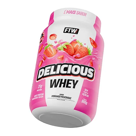 Delicious Whey 900g Morango Milkshake FTW