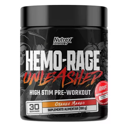 Hemo Rage Unleashed 180g Manga com Laranja Combo com 6 Unidades – Nutrex