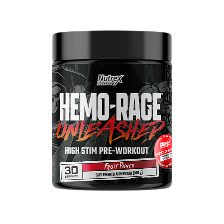 Hemo Rage Unleashed 180g Ponche de Frutas Combo com 6 Unidades – Nutrex