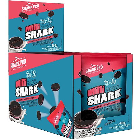 Biscoito Mini Shark Morango 60g Display com 8 Unidades – Shark Pro