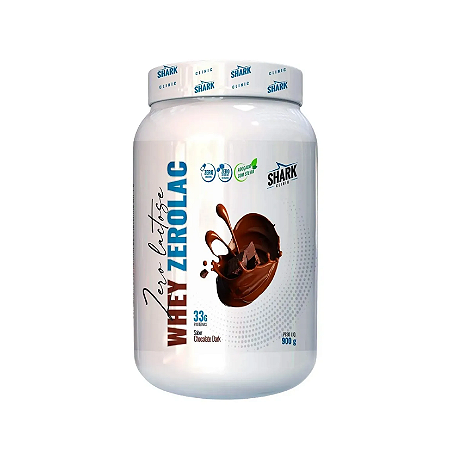 WHEY ZEROLAC POTE 900G CHOCOLATE DARK LINHA CLINIC SHARK PRO