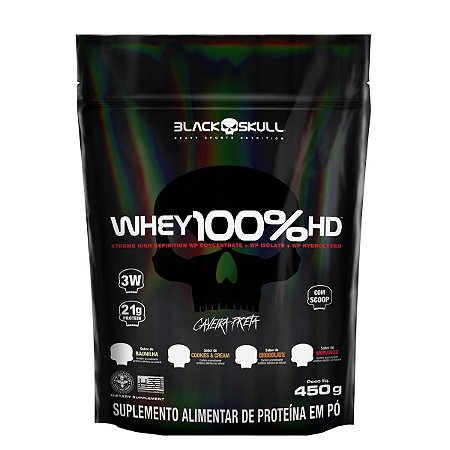 Whey 100% HD Refil 450g Black Skull