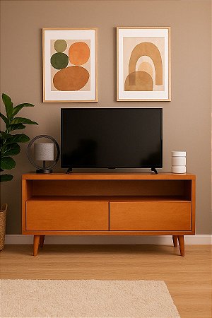 Rack Retrô Modena em Madeira Mel Natural