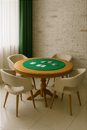 Mesa de Jogos Redonda em Madeira