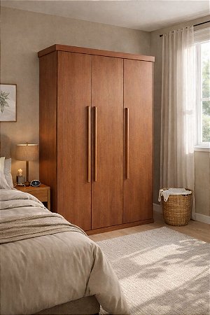 Roupeiro de Madeira Maciça 3 Portas