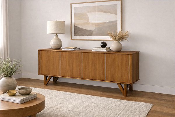 Aparador Buffet de Madeira com Design Contemporâneo