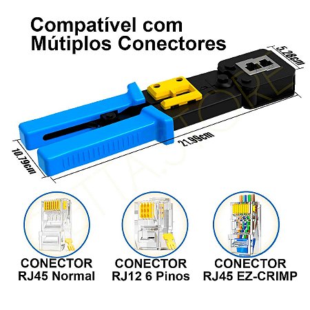 Alicate de crimpar ej-45 Ex Crimp - GettaStore - Conectando Você ao Mundo!