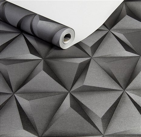 Papel De Parede Magnific Geométrico 3D WP39 Vinílico Rolo de 9,50mx53cm