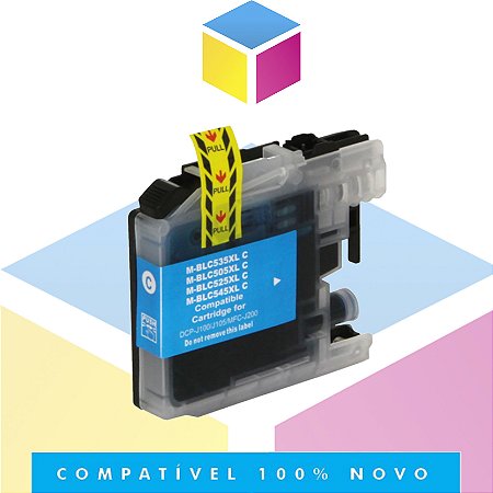 Cartucho de Tinta Brother LC-505C LC505 Ciano Compatível | MFC-J200 DCP-J105 DCP-J100 | 11ml