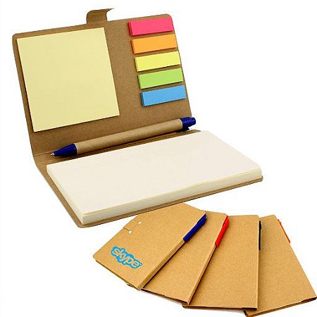 BLOCO POST-IT COM CANETA - PERSONALIZADOS