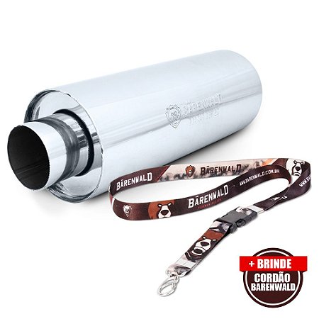 Abafador Esportivo Intermediário Inox Barenwald Essen 4,5 Polegadas Entrada\Saída 3 Polegadas