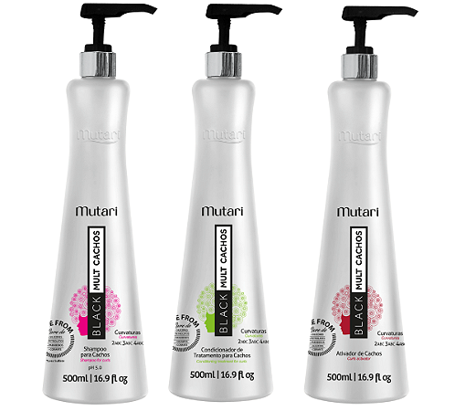 Kit Nutrição para Cabelos Cacheados - Black Mult Cachos - Mutari