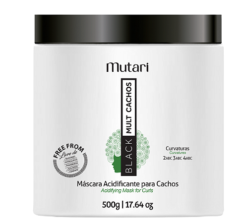 Máscara Acidificante Para Cachos - Black Mult Cachos - 500G Mutari