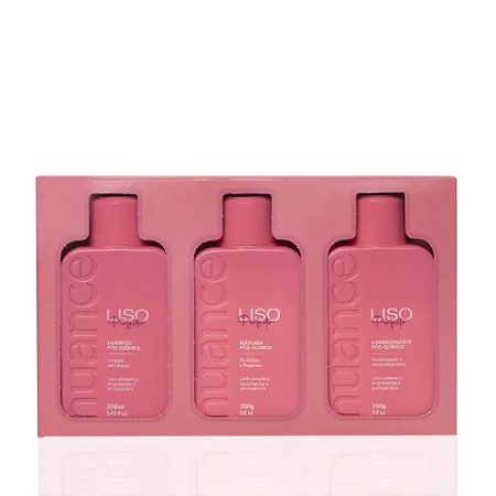 Kit Liso Perfeito Pós Química Hair Care 250ml Nuance- 3 passos