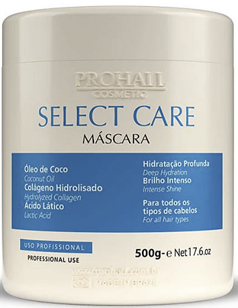 Máscara Hidratante Pós Química Select Care 500g Prohall