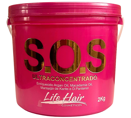Máscara S.O.S Ultraconcentrada Life Hair 2kg Hidratação Intensa com Óleo de Argan, Macadâmia e Manteiga de Karité