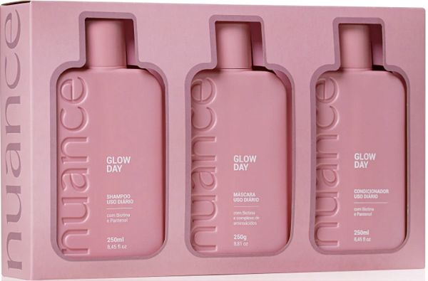 Box Glow Day Nuance Hair Care 250ml - Kit 3 peças