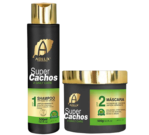 Kit Super Cachos Adlux Tratamento 2 Passos Shampoo E Mascara