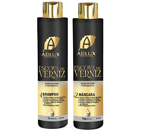 Kit Escova Progressiva De Verniz Profissional- 2 Passos Adlux