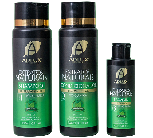 Kit Pós Progressiva Extratos Naturais Manutenção Adlux 3 Passos