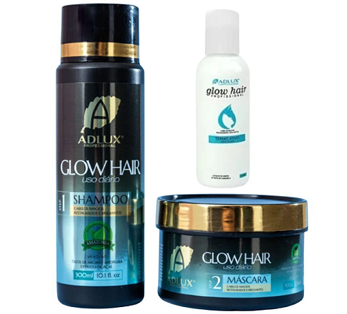 Kit Capilar Adlux Glow Hair 3 Passos Manutenção Home Care