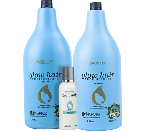Kit Glow Hair Profissional 3 Passos Adlux