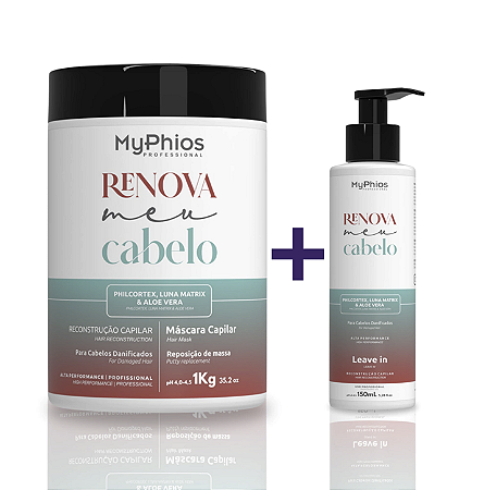 Máscara Renova Meu Cabelo 1kg + Leave in Renova Meu Cabelo 150g MyPhios