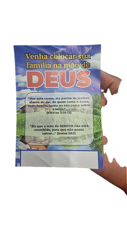Folheto Família na mão de Deus Pedido de Oração