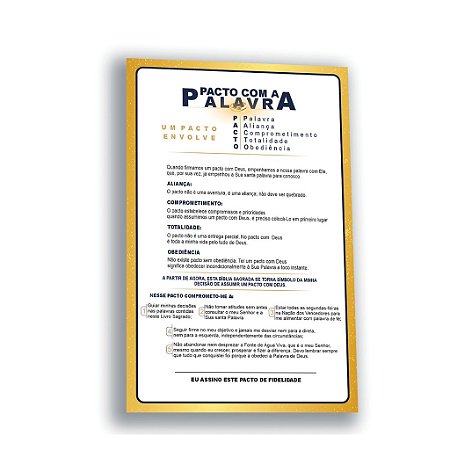 Folheto Pacto com a Palavra - 500 unids
