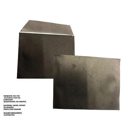 envelope colado preto- 100 unids