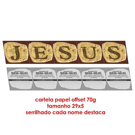 Cartela Derrubando Gigante Jesus picotada (100unidades)