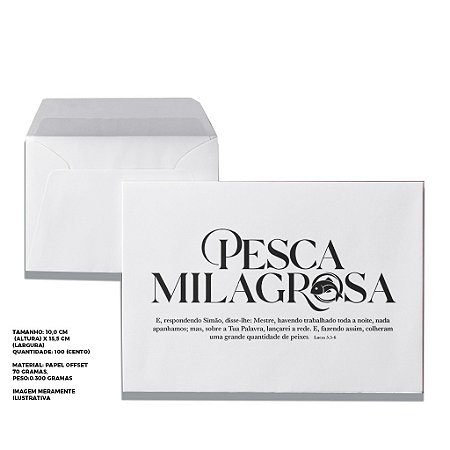 Envelope Colado Pesca Milagrosa – 100 unids