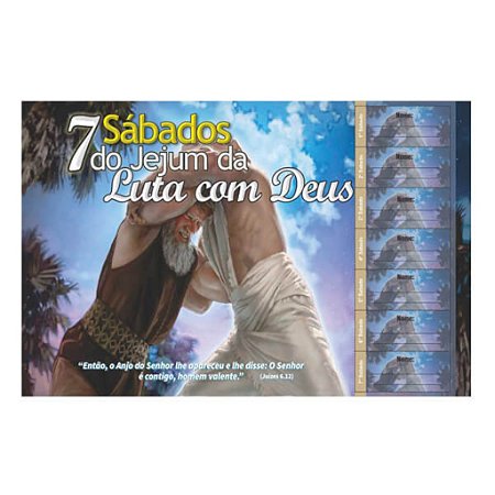 Cartela 7 sábados do jejum da luta com Deus (100 unidades)
