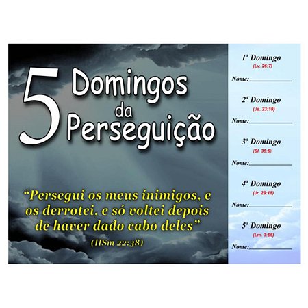 Cartela 5 Domingos da Perseguição (100 unidades)