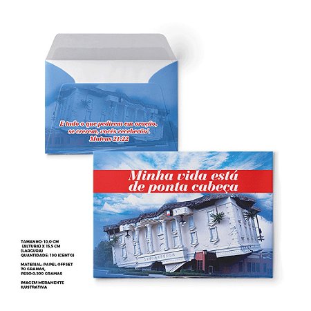 Envelope Colado ponta cabeça – 100 unidades