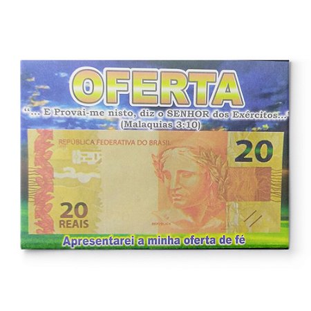Envelope Colado Oferta Nota de 20 - 100 unids