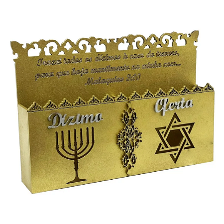 Porta Envelope Dízimos E Ofertas Dourado Mdf