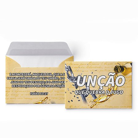 Envelope Colado Unção que Quebra o Jugo 100 unidades