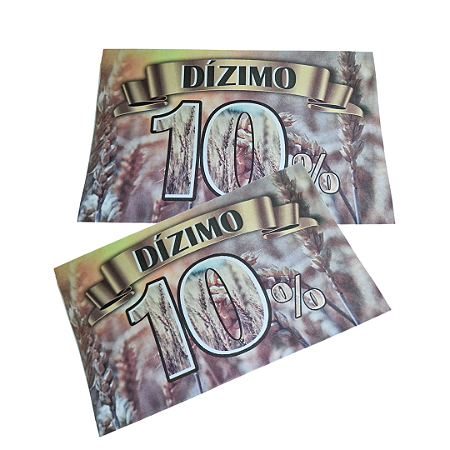 Envelope Colado Dízimo 10% - 100 uni