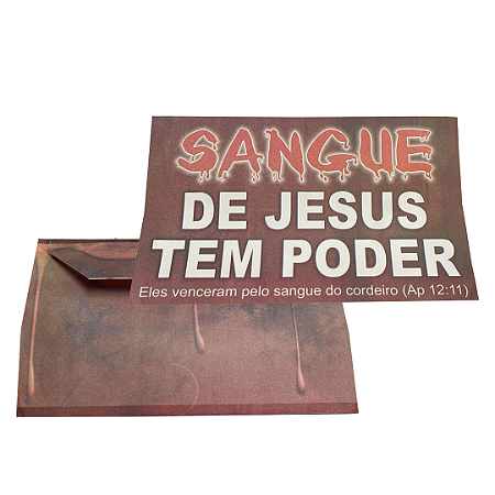Envelope Sangue de Jesus tem poder -  100uni