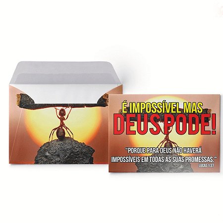 Envelope Colado É Impossível Mas Deus Pode – 100uni