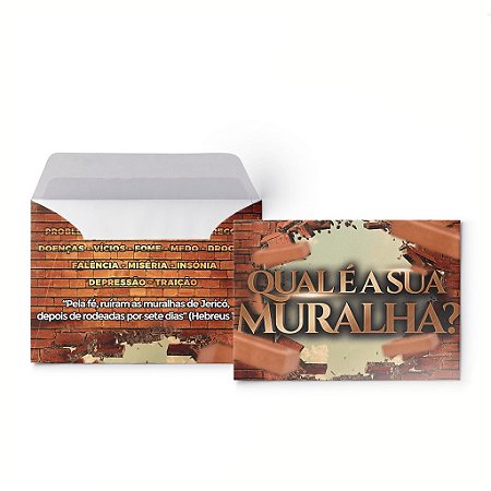 Envelope Qual é a Sua Muralha Colado -  100uni