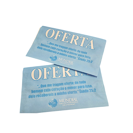 Envelope Oferta Igreja Mundial IMPD Colado 15x10 cm