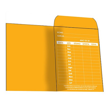 Envelope Bolsa  Dízimo/Oferta Anual - 100 unid