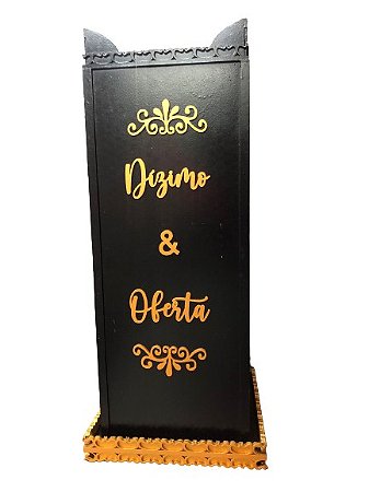 Gazofilácio Dízimos E Ofertas Igreja Preto Em Mdf
