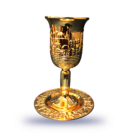 Taça De Jerusalém Grande De Santa Ceia com pires importado