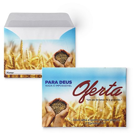 Envelope Colado Oferta Para Deus  - 100 uni